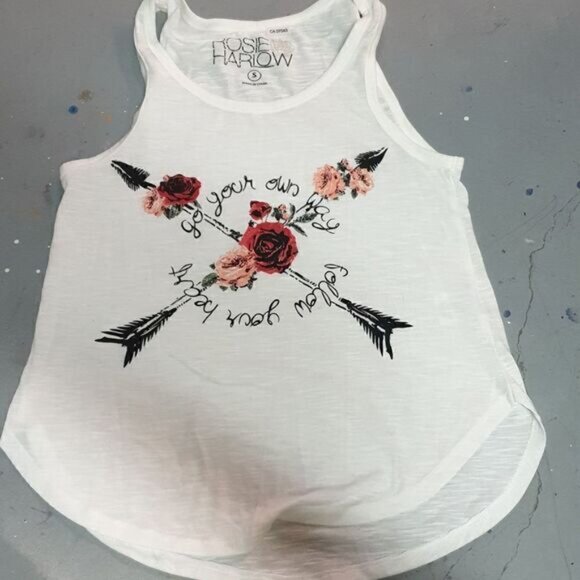 Size Small Rosie Harlow White Scoop Neck Tank Top - Picture 1 of 3